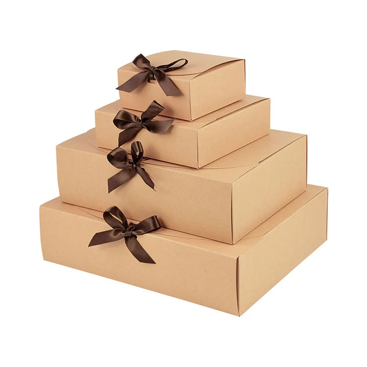 Kotak hadiah logo DIY dengan pita busur